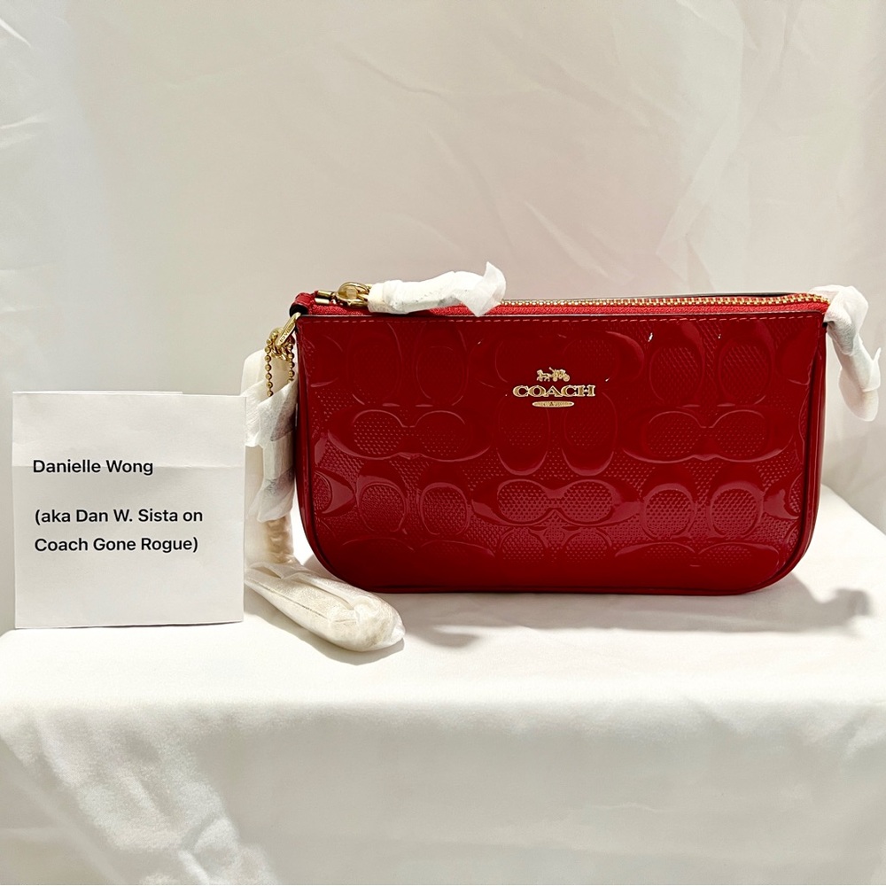 COACH Nolita 19 in Signature Patent Leather Red NWT